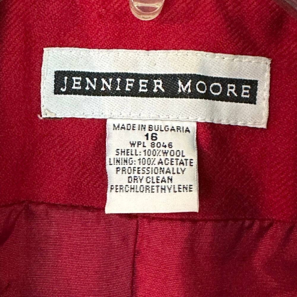 Jennifer Moore Red Wool Blazer Size 16 - Picture 4 of 8